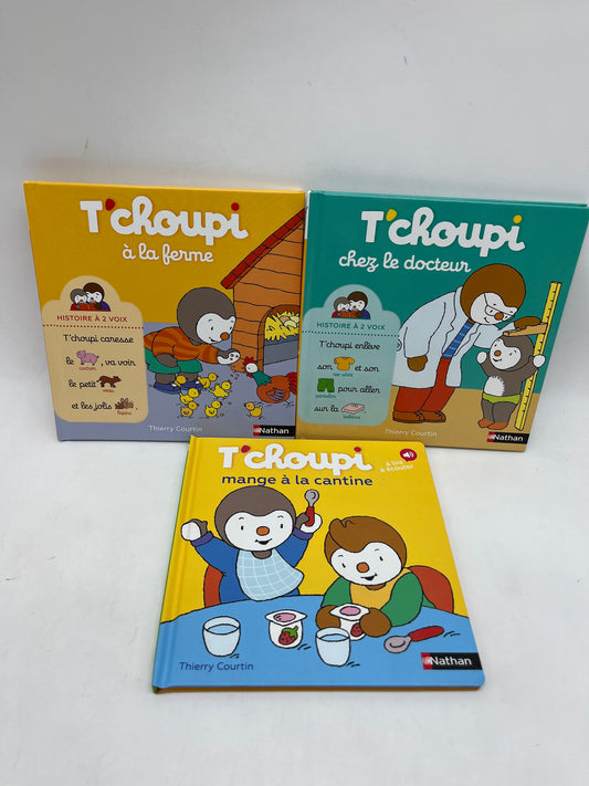 Lot de 3 livres Tchoupi Histoire à deux voix neuf jamais ouvert !