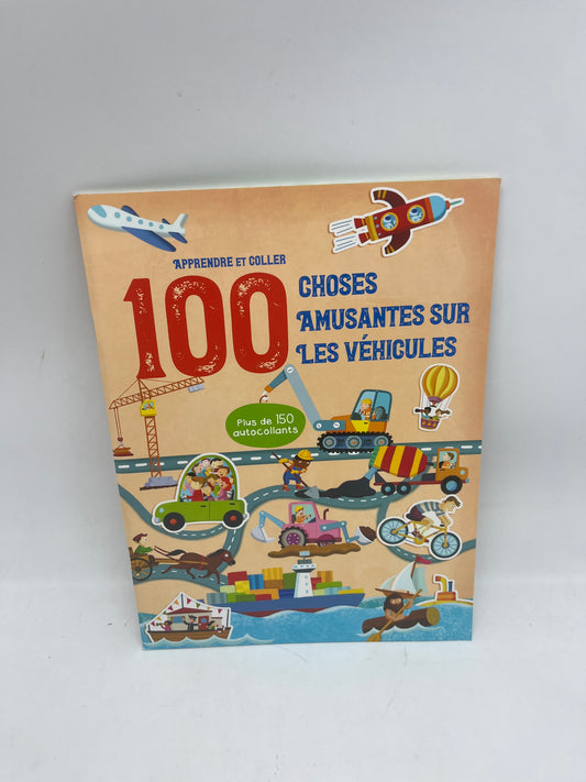livre d’activité Jeux  100 choses les plus amusantes Special  les Véhicules lis colle et joue avec les Véhicules Neuf