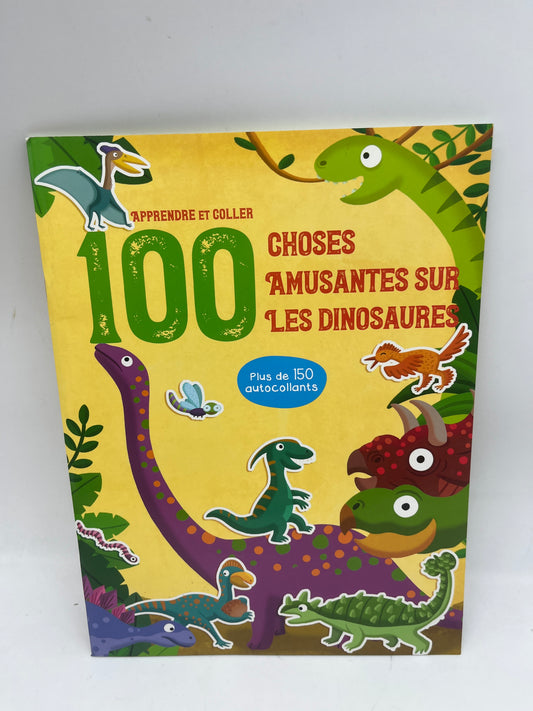livre d’activité Jeux  100 choses les plus amusantes Special  les dinosaures  lis colle et joue avec les dinos Neuf