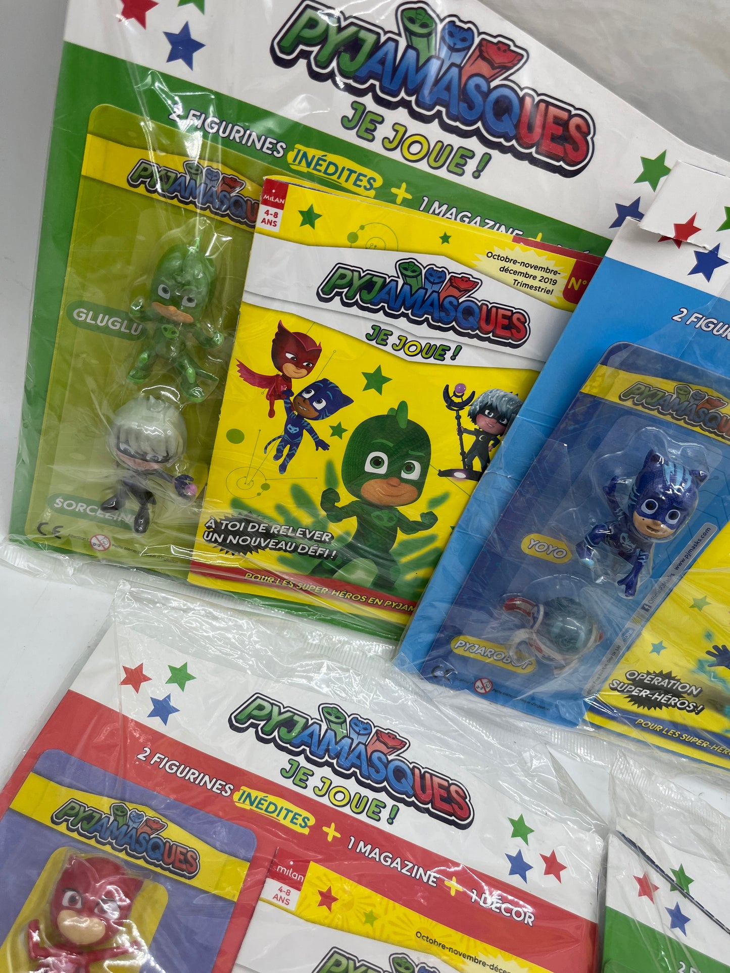 Lot de 5 Livres d’activité Magazine Pyjamasque Je Joue  avec leurs figurines neuf sous blister jeux activité !