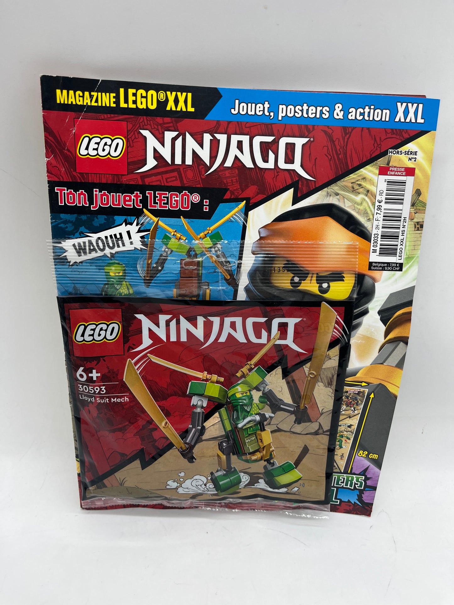 livre d’activité Magazine Lego Ninjago  avec sa mini figurine Lloyd suit mech   Neuf !