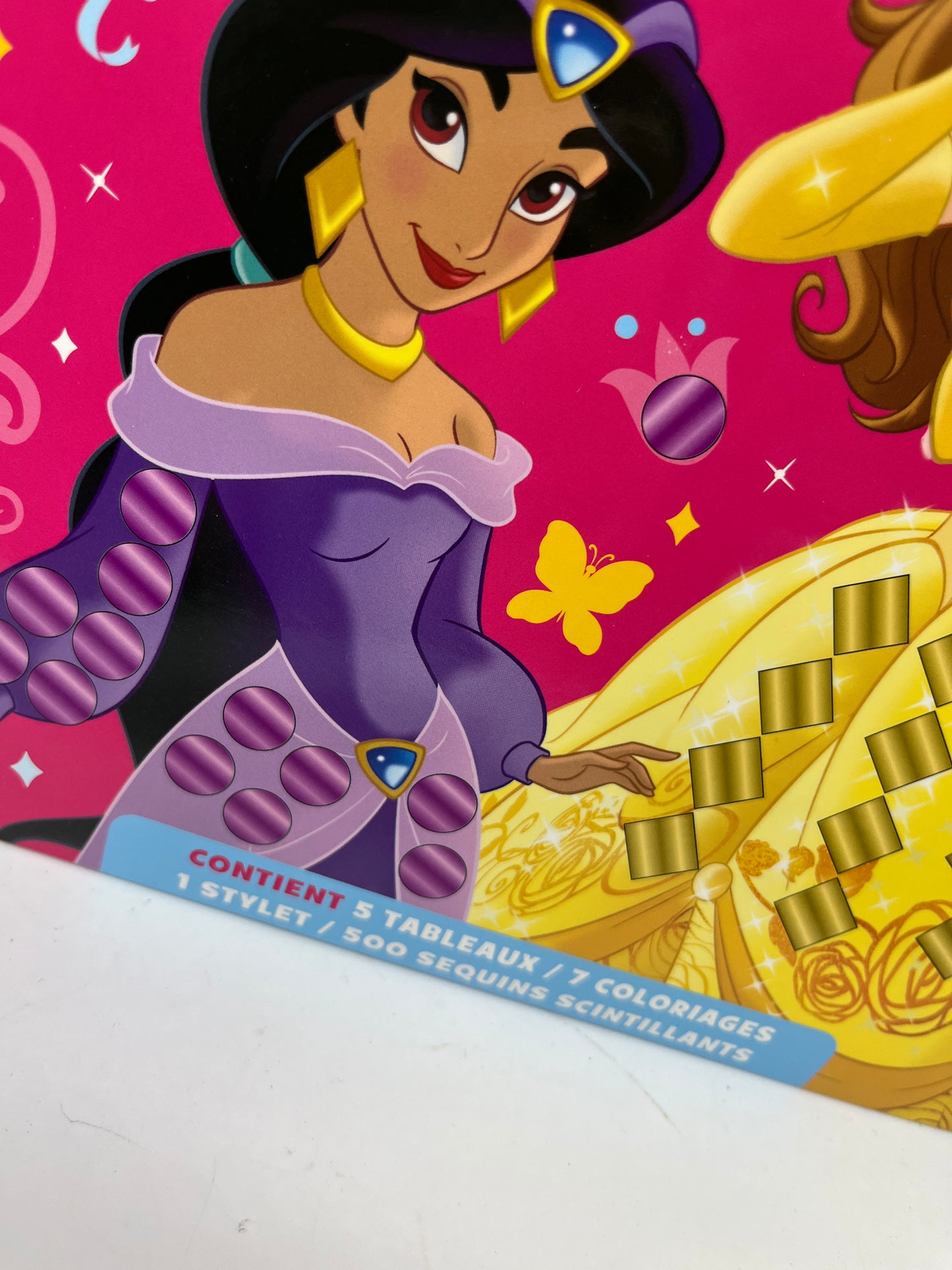 pochette d’activités Disney spécial princesses  Les ateliers Mes tableaux à sequins Rose Neuf