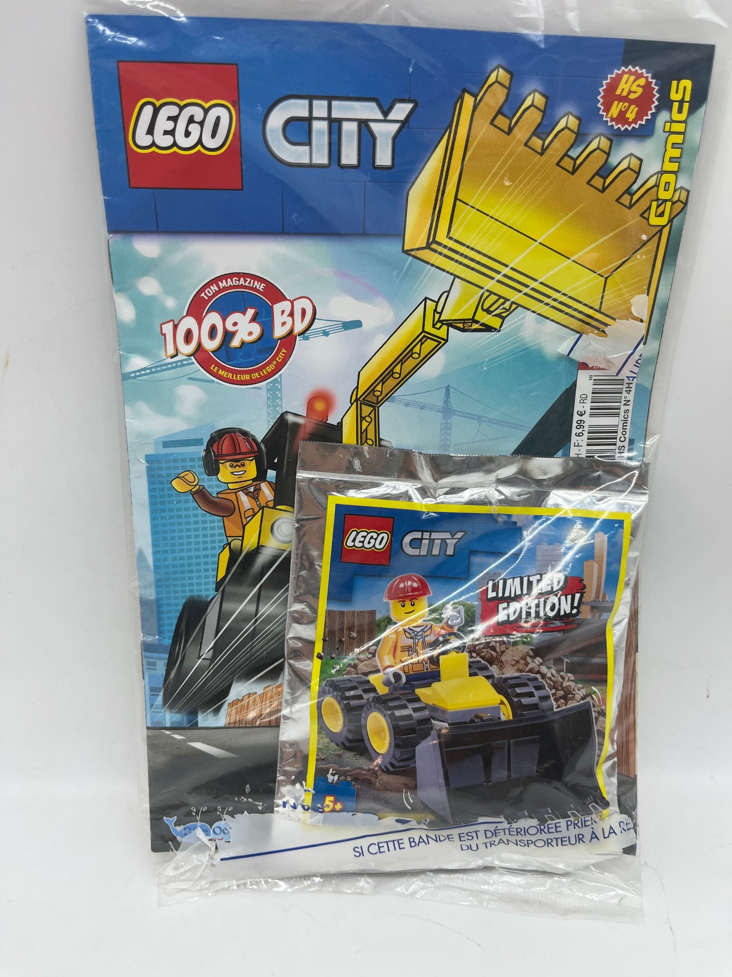 livre d’activité Magazine Lego city  avec sa mini figurine et son tractopelle  Neuf !