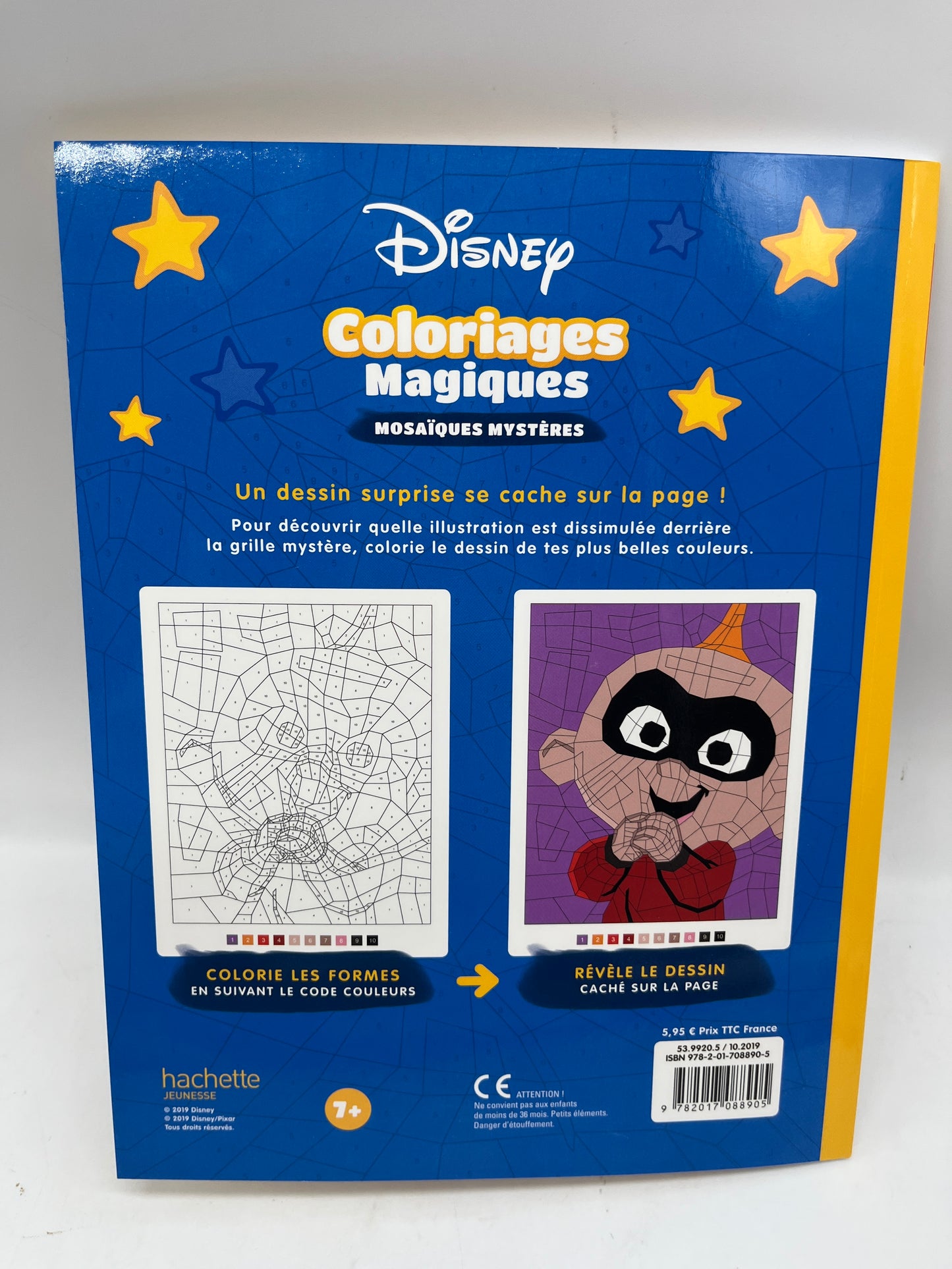 Livre d’activités les ateliers Coloriages magique  à colorier Disney tes héros préférés modèle mosaïque mystère Neuf