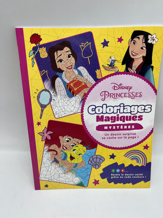Livre d’activités les ateliers Coloriages magique  à colorier Disney spécial princesses modèle jaune  Neuf