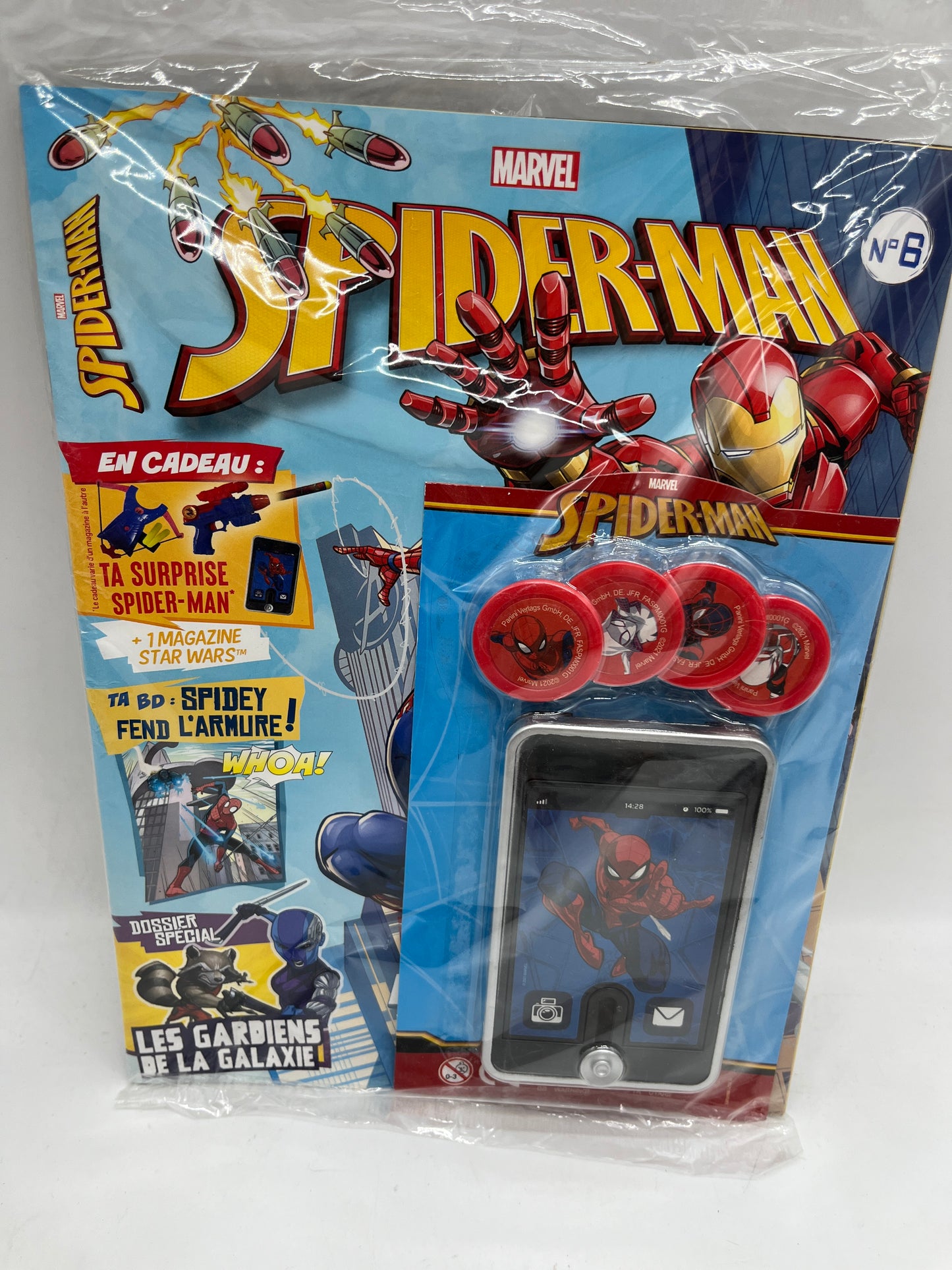 Livre d’activité Magazine spiderman Marvel avec sa téléphone lance jeton Neuf sous blister