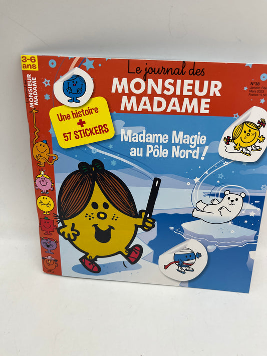 Livre d’activité  Magazine Le journal des Monsieur Madame Mme Magie au pôle Nord Neuf