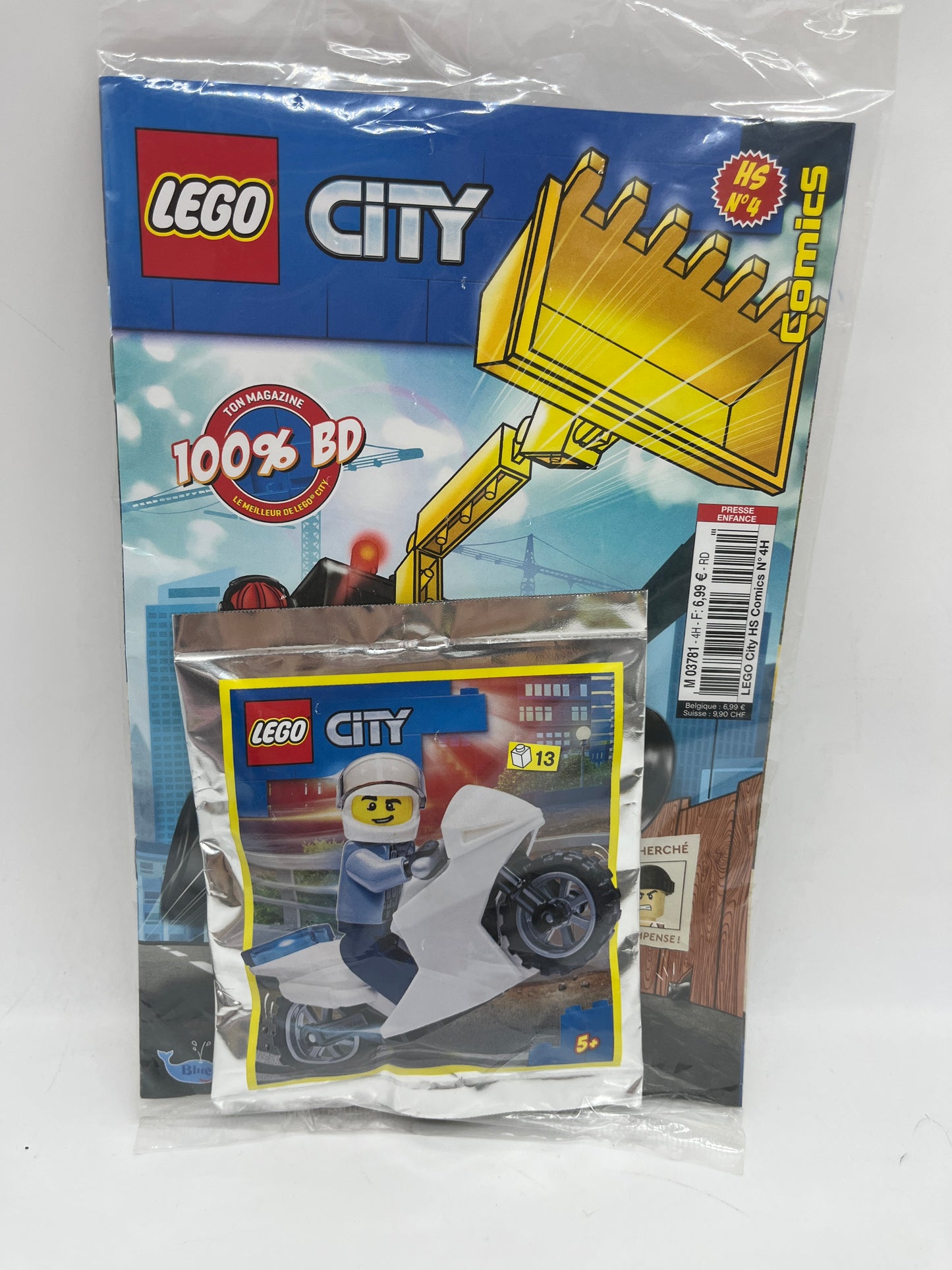 livre d’activité Magazine Lego city  avec sa mini figurine et son moto Neuf !