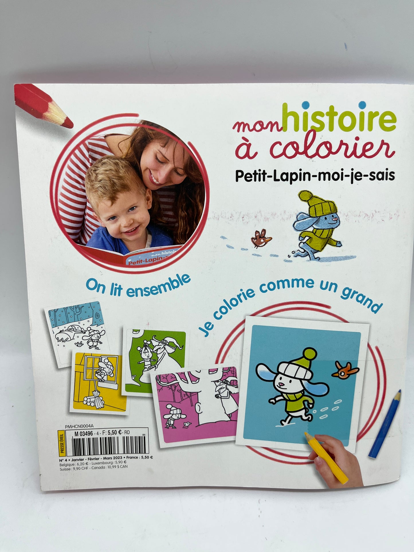 Livre d’activité Magazine Mon histoire à colorier  avec ses crayons de couleurs thèmes hiver Neuf
