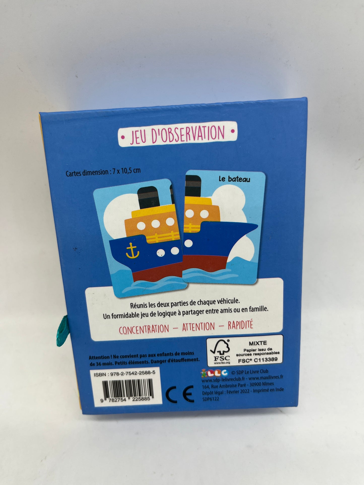 Jeu  de société Jeu d’observation Modèle les véhicules  ses 32 cartes !  Jeu de concentration rapidité  et observation Neuf