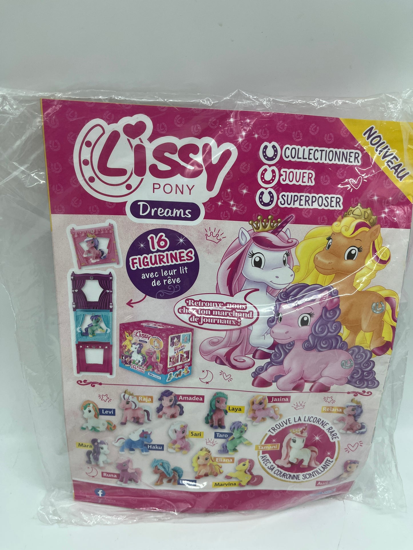 livre d’activité Magazine Lissy Pony avec son jouet Ariana et son lit Bleu Neuf !!