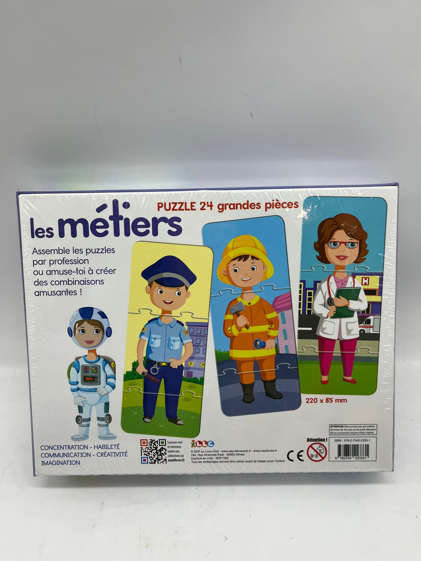 Jeu  de société Puzzles de 24 pièces Les Métiers 8 profession Jeu de concentration et observation Neuf