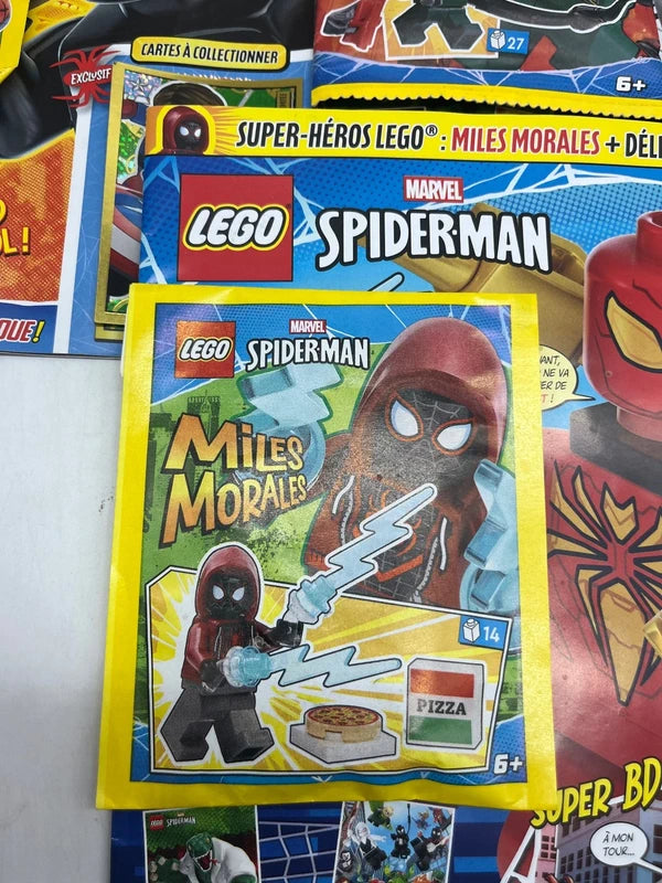 Lot de 7 livres D’activités Magazines Lego Marvel Spiderman Avec leurs figurines Neuf