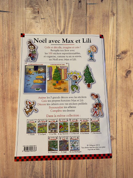 Livre activité La vie avec Max et Lili modèle "Noel " avec 100 stickers repositionnables