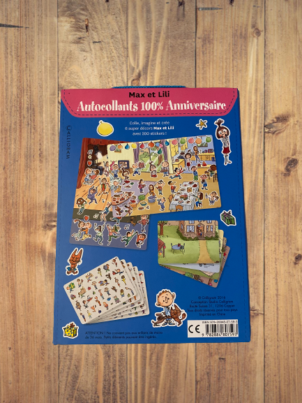 Pack de 200 stickers Max et Lili Spécial Anniversaire Jeux activité Neuf