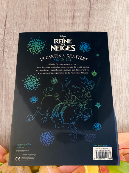 Pack  de 12 cartes à gratter  ARC EN CIEL Disney la reine des neiges 2 Neuf