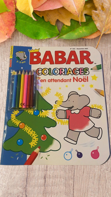 Magazine livre souple Babar attend Noêl stickers coloriage histoires Neuf