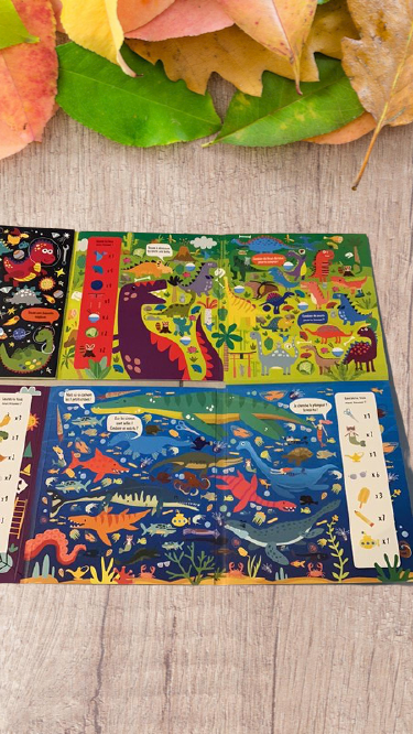 Livre Cherche et trouve des Tout Petits Modèle super  Dino Livre à déplier Neuf   Valeur de 10€95 en boutique ! Neuf comme en boutique !