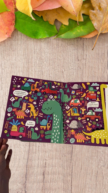 Livre Cherche et trouve des Tout Petits Modèle super  Dino Livre à déplier Neuf   Valeur de 10€95 en boutique ! Neuf comme en boutique !