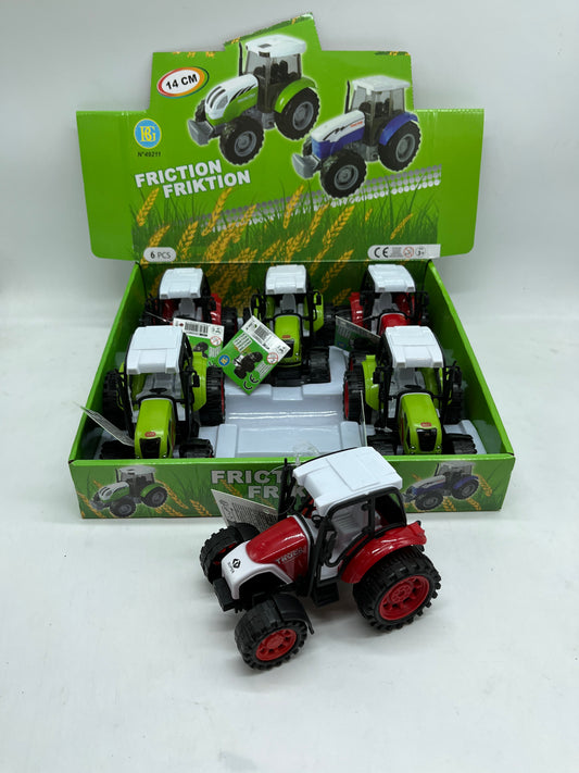 Jouet Véhicule engin agricole Tracteur à friction 14 cm Neuf Modèle Rouge