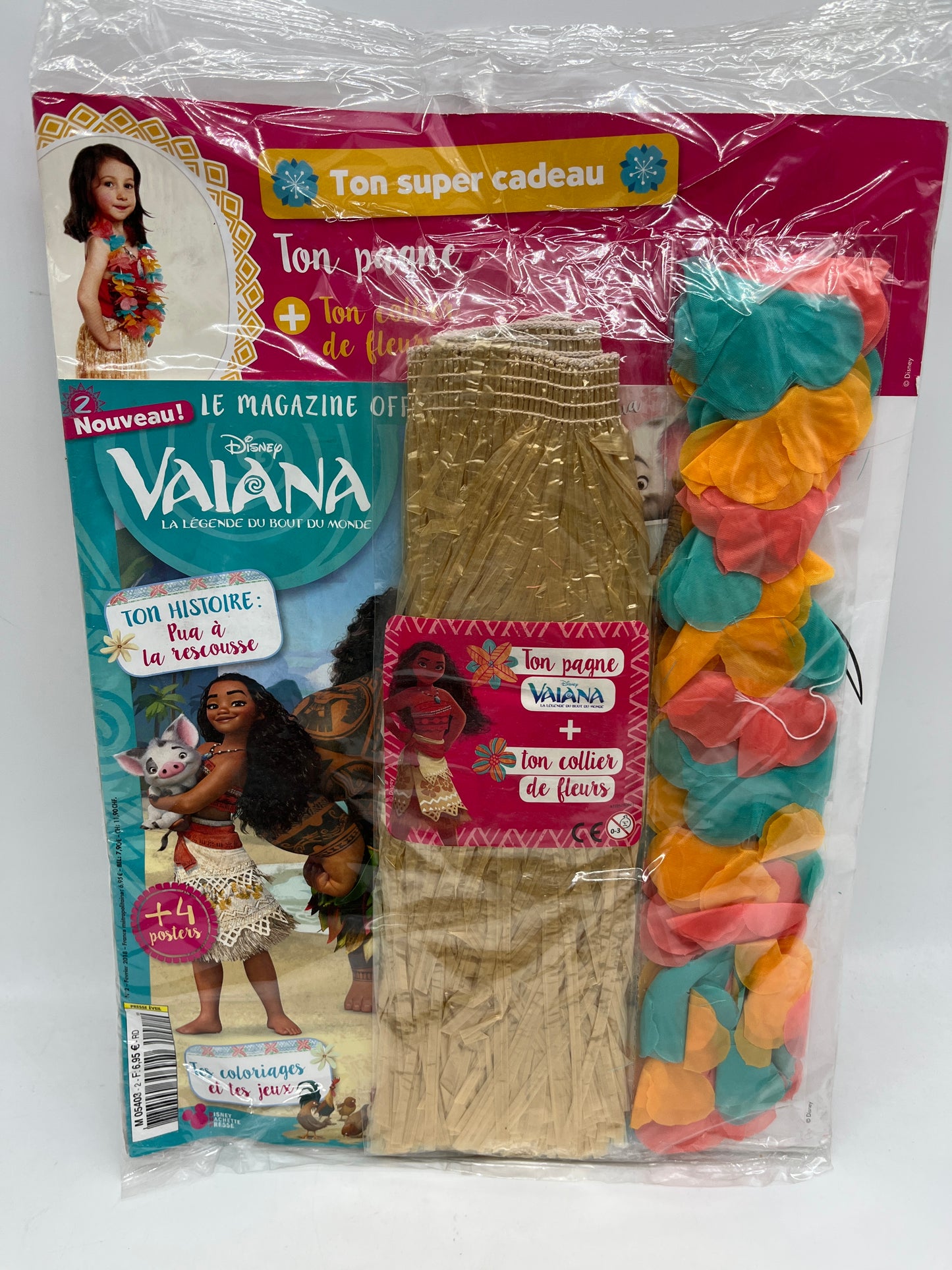 Livre d’activité Magazines Disney princesse Vaiana avec sa jupe pagne et son collier de fleurs Neuf