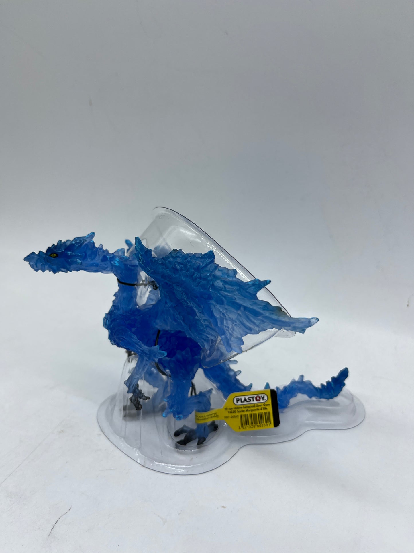 Figurine Plastoy Dragon Bleu transparent Neuf avec étiquette