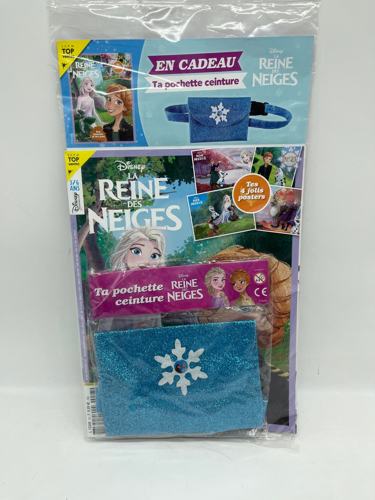 Livre d’activité Magazines Disney princesse Reine des neiges avec son sac à paillettes  Neuf