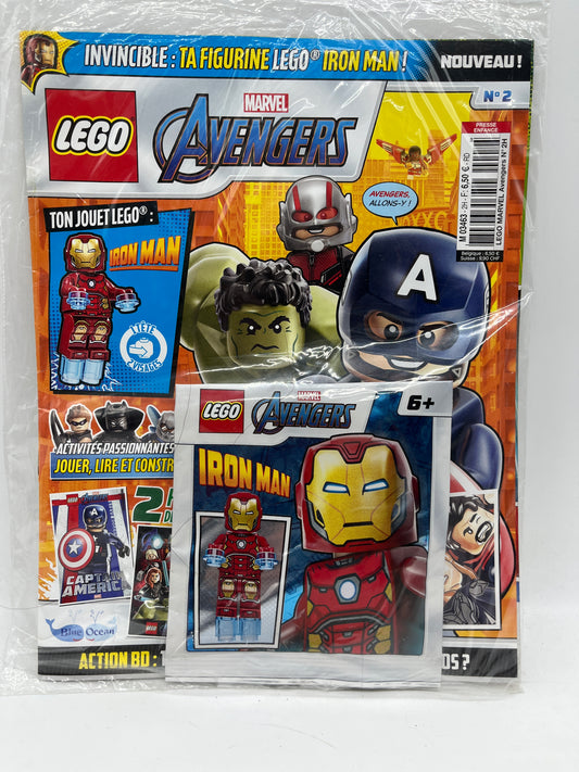 livre d’activité Magazine Lego Marvel  avec sa mini figurine  Iron man Neuf !