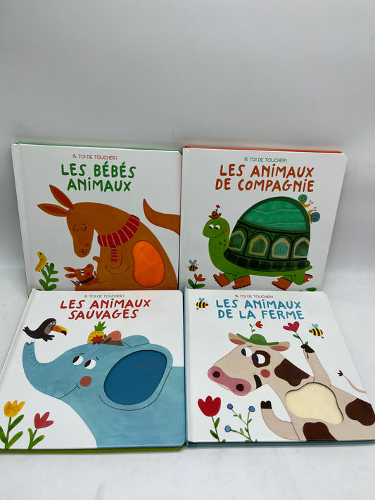 Lot de 4 livres à toucher Ludique Les animaux Neuf