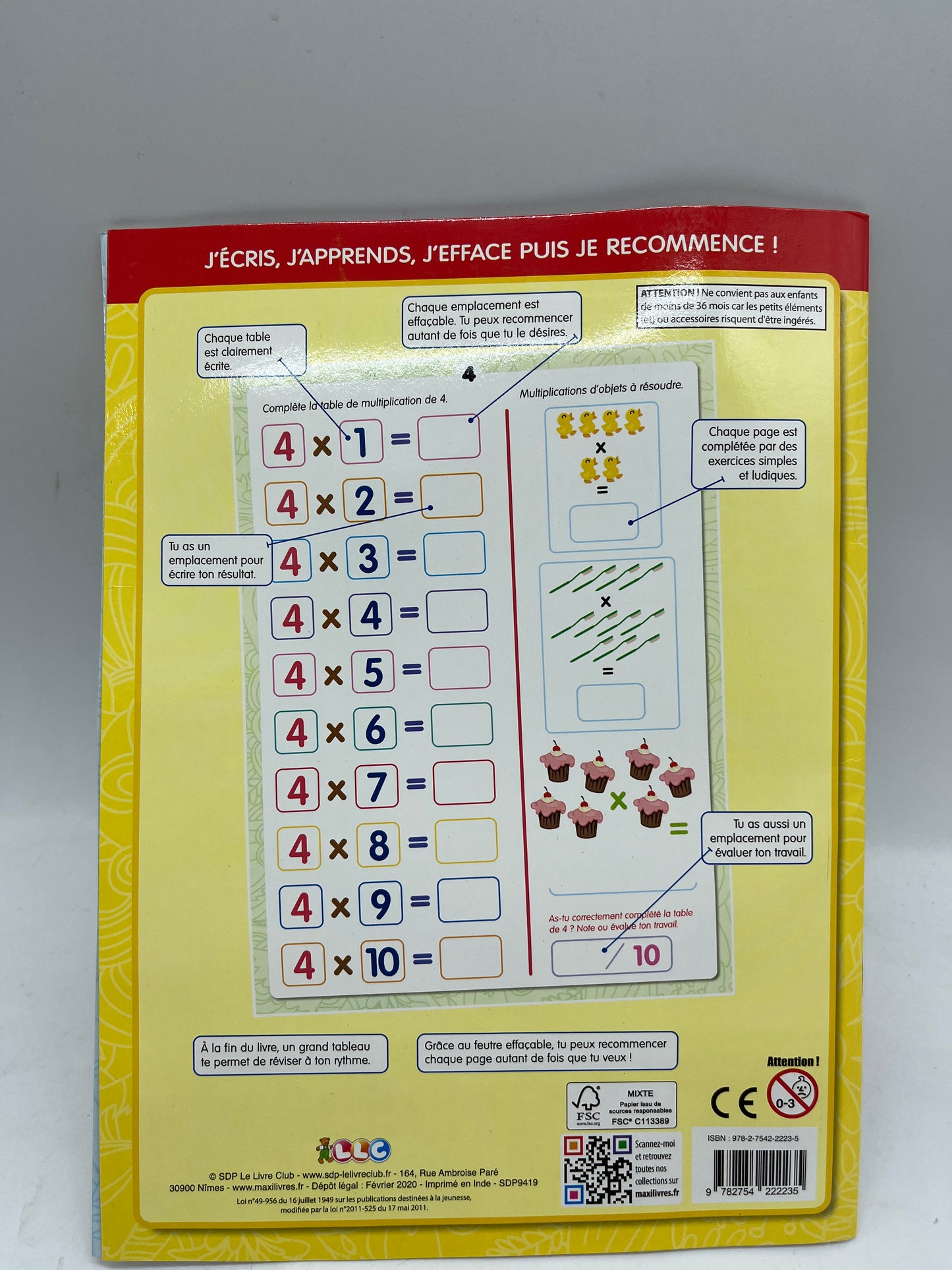 livre d’activité exercice Les multiplications avec son marqueur Neuf Methode Boscher Neuf