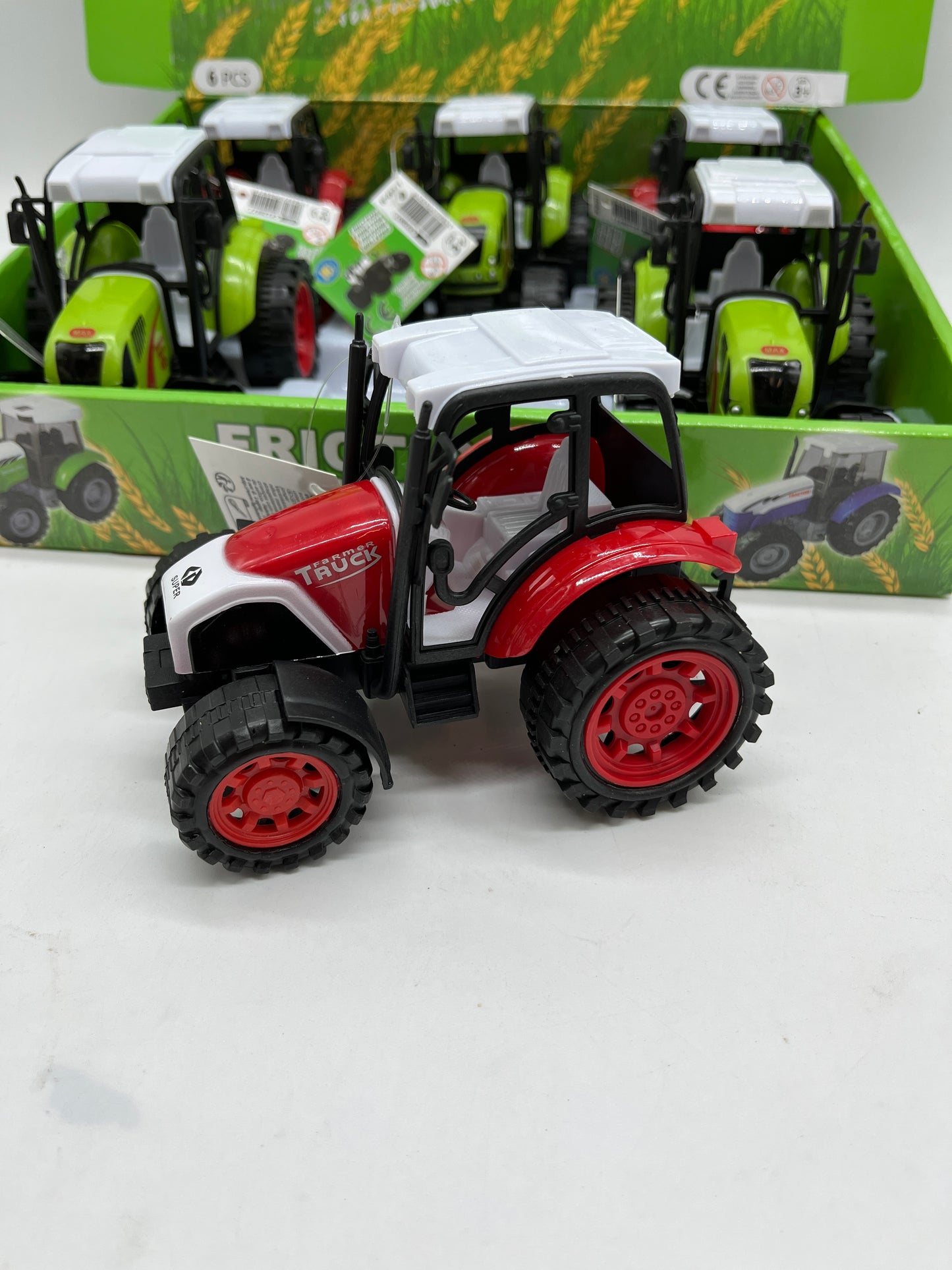 Jouet Véhicule engin agricole Tracteur à friction 14 cm Neuf Modèle Rouge