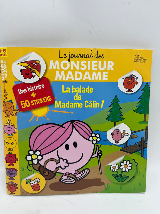 Livre d’activité  Magazine Le journal des Monsieur Madame la ballade de Mme Câlin  Neuf