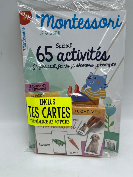 Magazine livre d’activité je fais seul Montessori 3à 6 ans avec ces 108 cartes j’écris je lis Neuf !