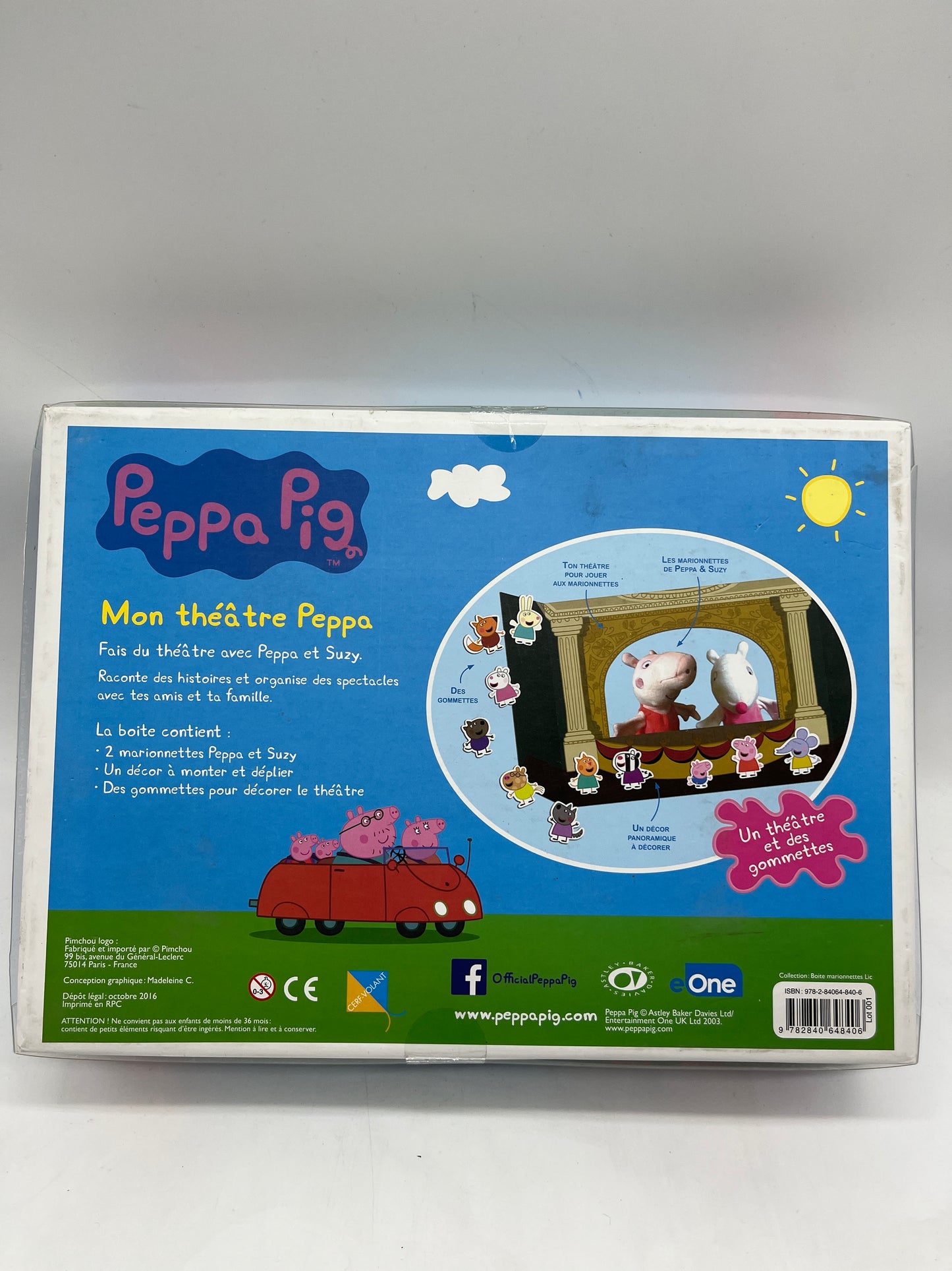 Coffret Théâtre Peppa pig avec ses 2 marionnettes Neuf   Prix boutique :23€99
