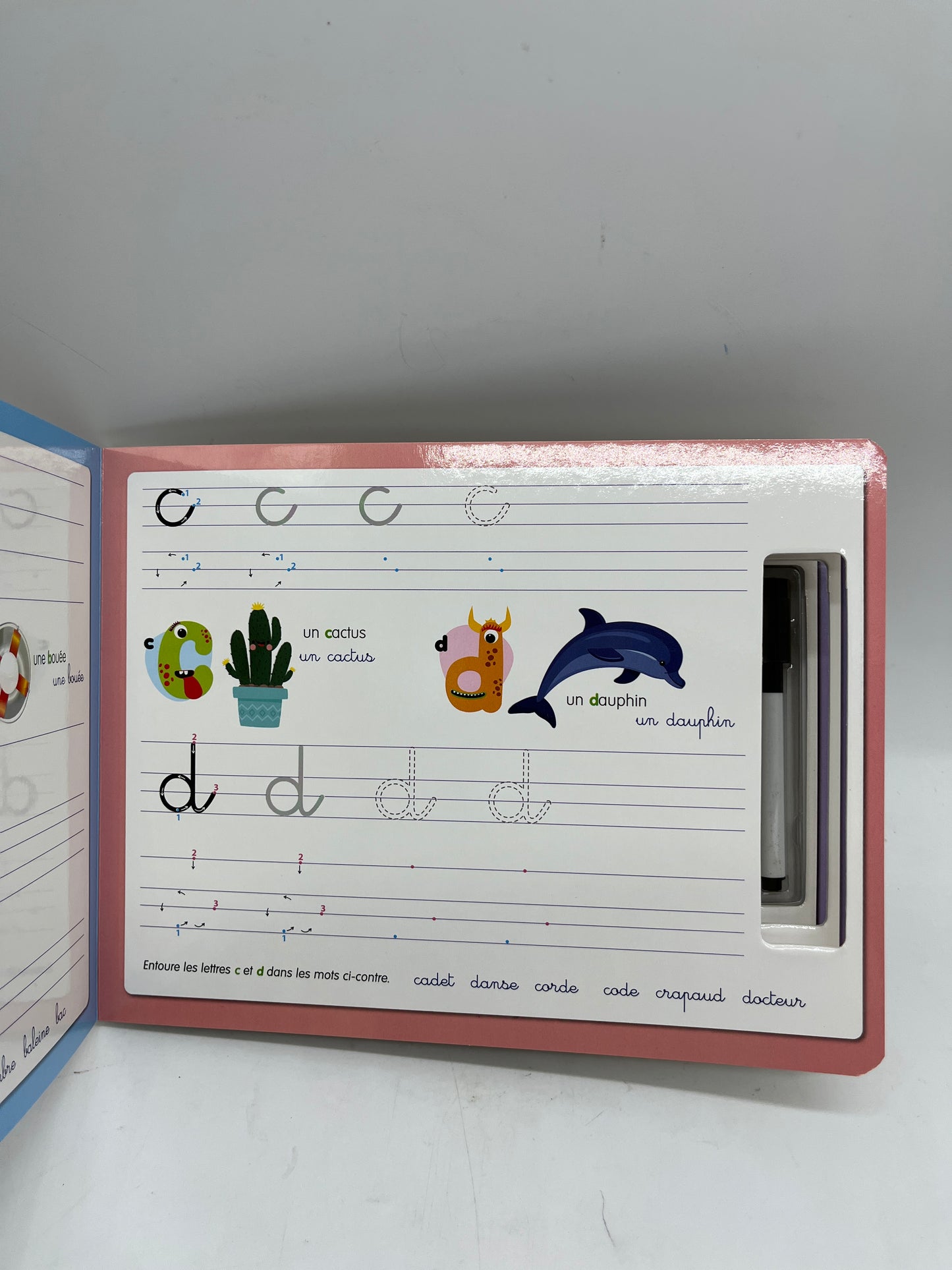 Ardoise avec son marqueur j'apprends à tracer les  lettres minuscules Neuf Methode Boscher Spécial maternelle