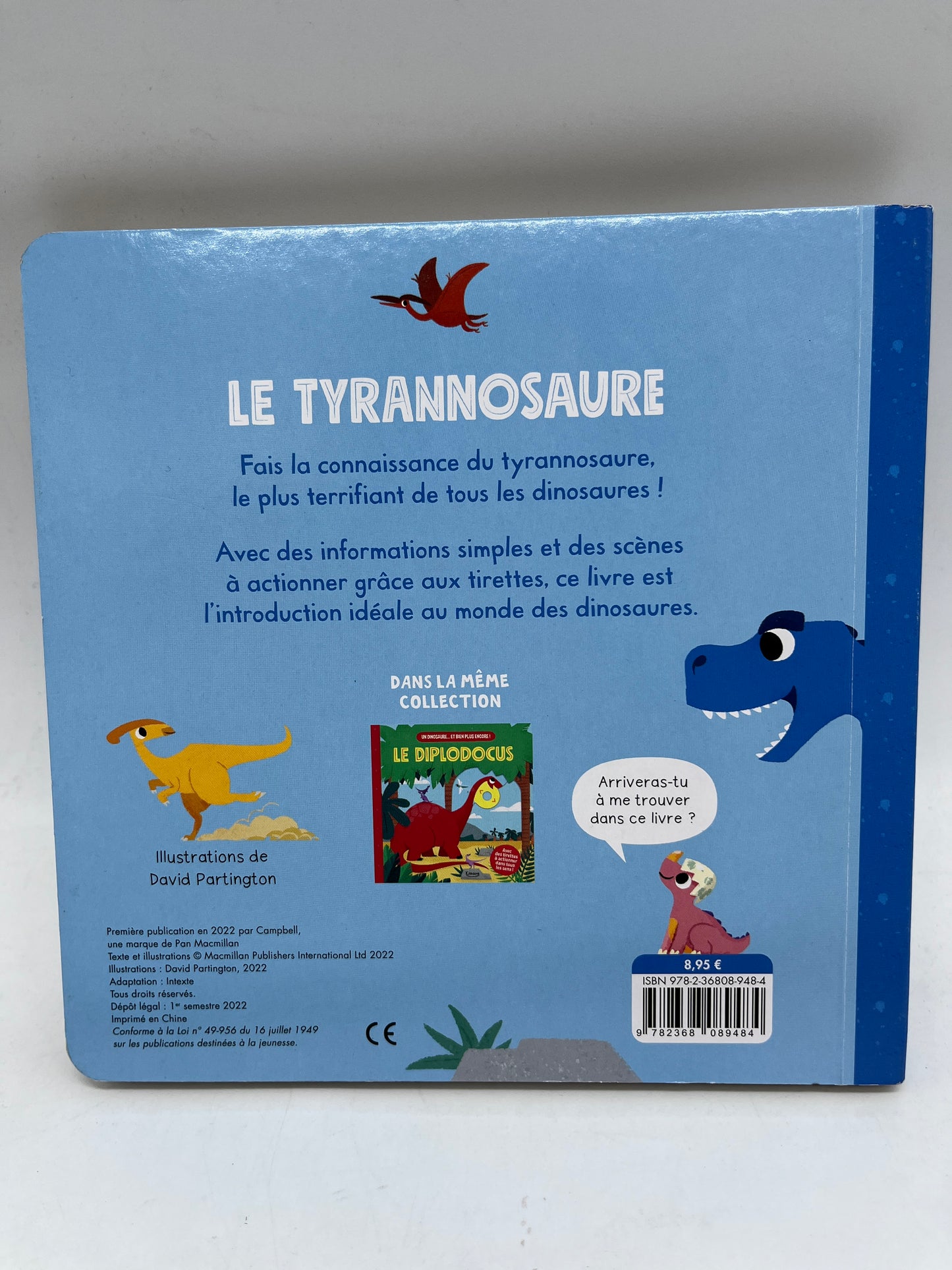 livre  Dinosaure Le tyrannosaure livre animé avec tirette Neuf