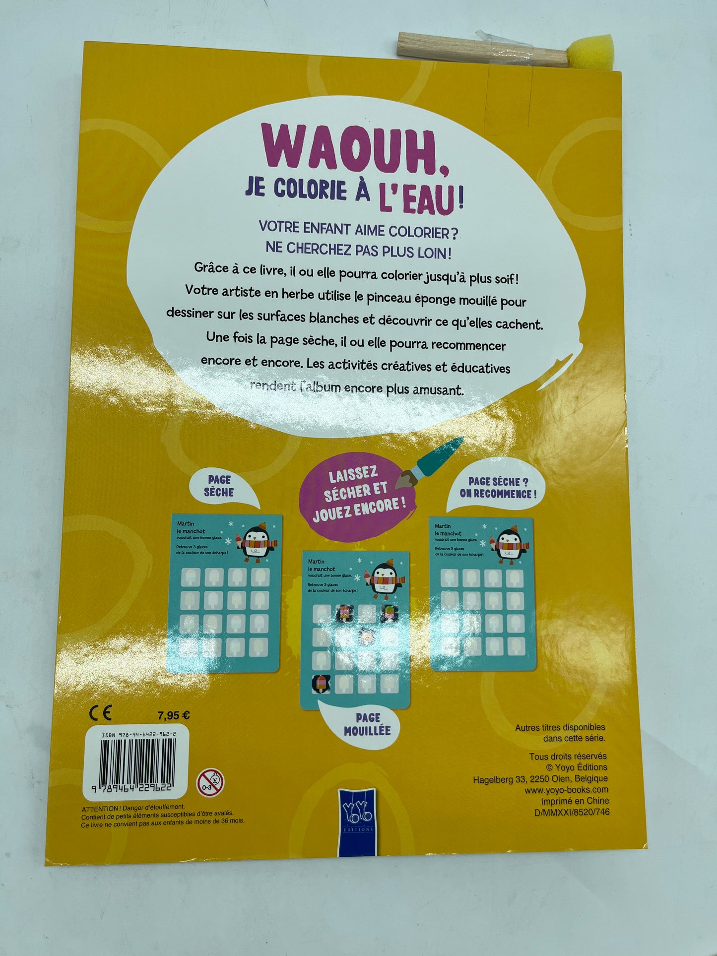 Livre d’activité magazine  Wahou je colorie à’l’eau  modèle orange  special printemps été Neuf !