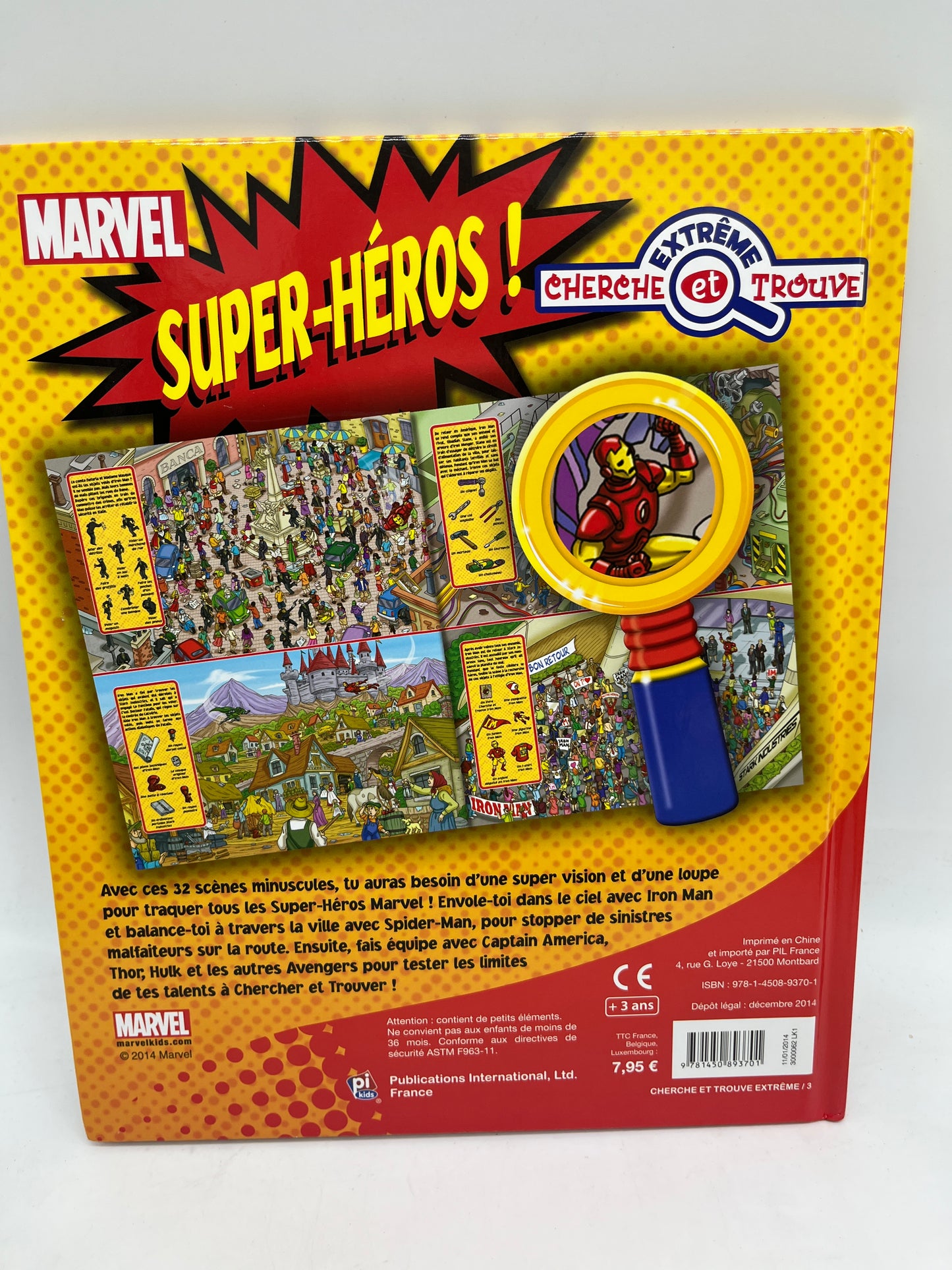 livre Cherche et trouve thème Super Heros Marvel avec sa loupe  Neuf