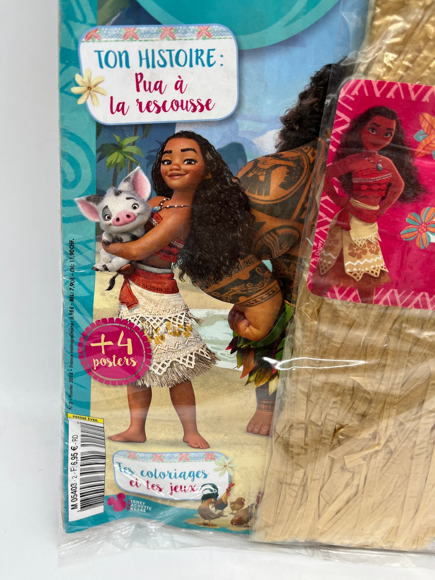 Livre d’activité Magazines Disney princesse Vaiana avec sa jupe pagne et son collier de fleurs Neuf