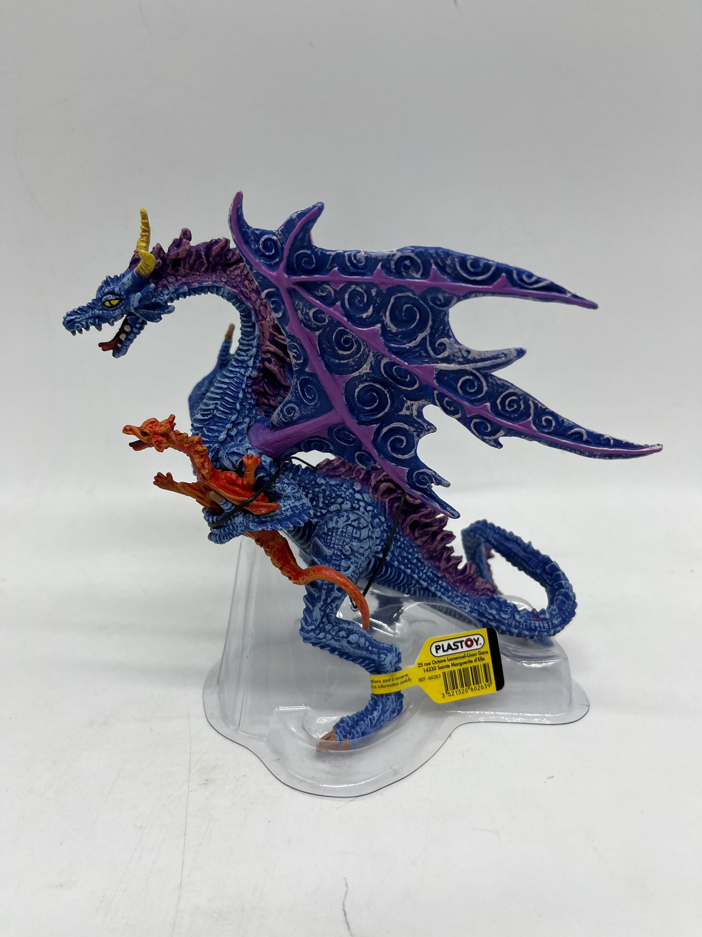 Figurine Plastoy Dragon bleu violet Neuf avec étiquette