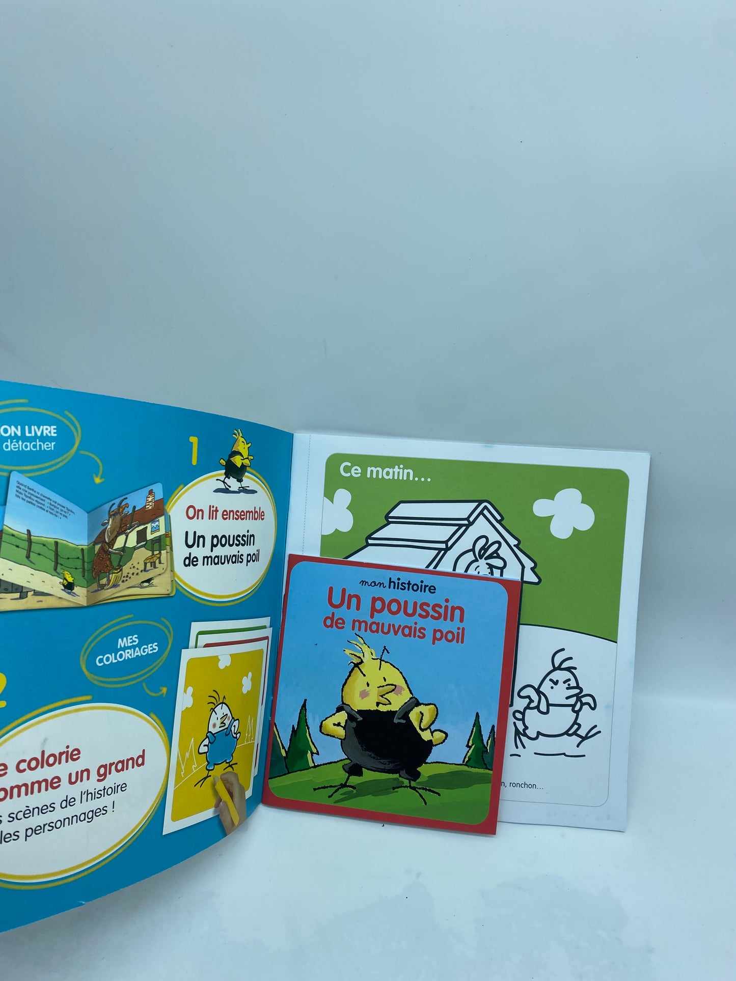Livre d’activité Magazine Mon histoire à colorier avec  son livre    neuf    Jeux activité stickers     Prix boutique:5€99