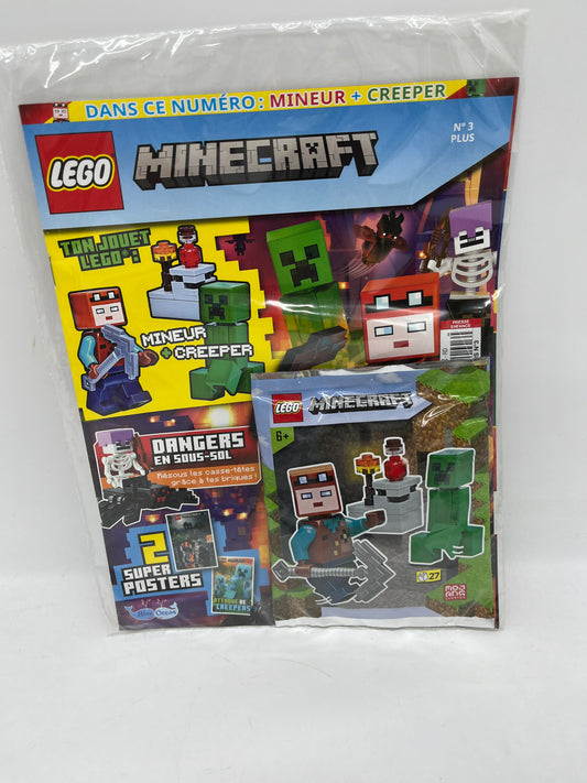 livre d’activité Magazine Lego Minecraft avec sa  mini figurine  Neuf !