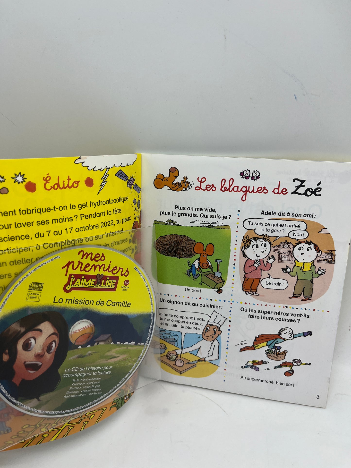 Livre d’activité Magazine Mes premiers J’aime lire avec CD version audio modèle octobre 2022