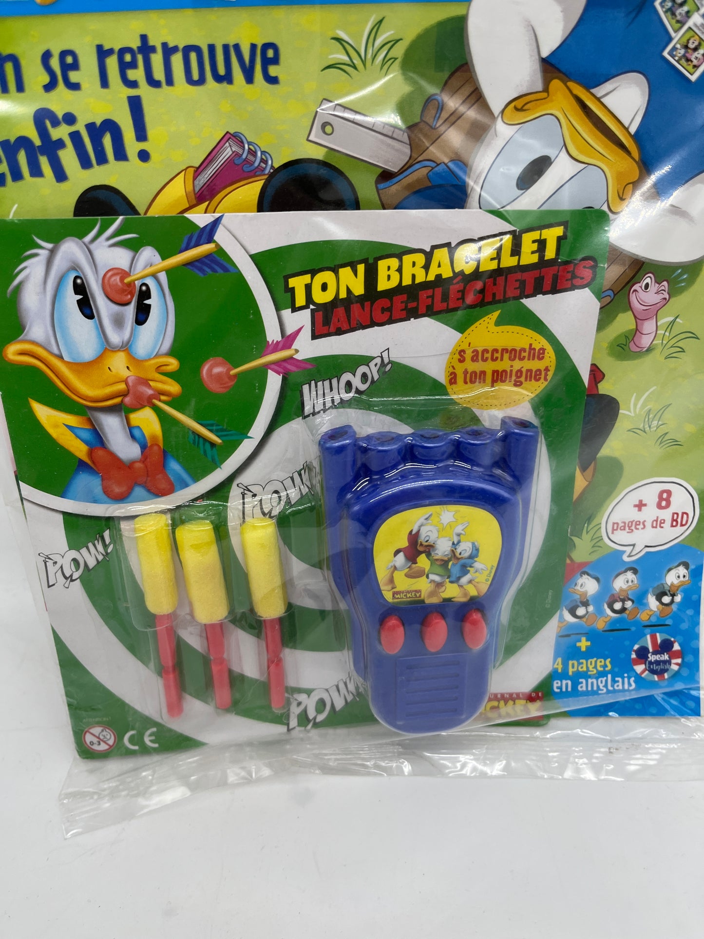 livre d’activité Magazine  mon premier journal de mickey avec son bracelet lanceur Neuf !