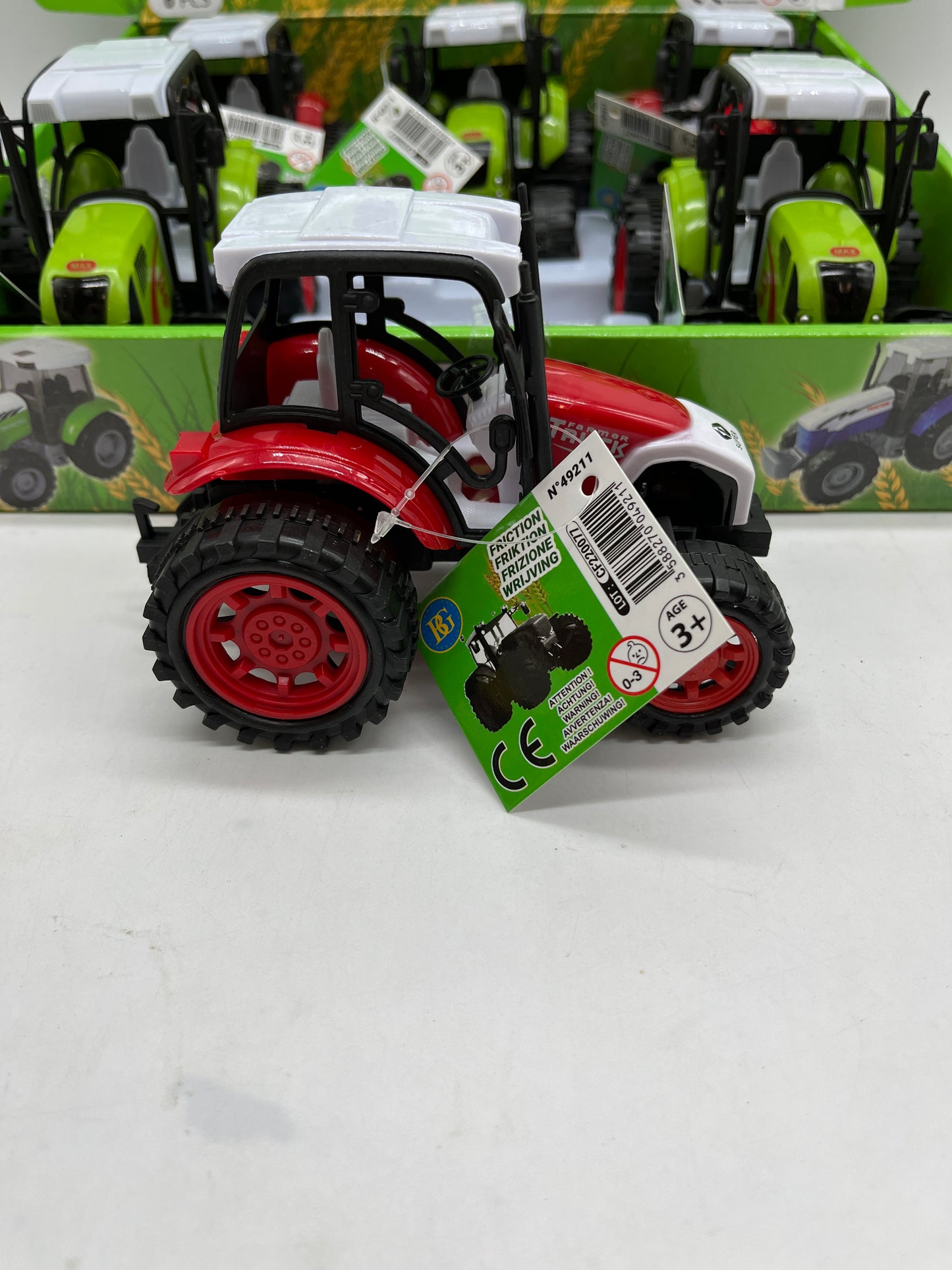 Jouet Véhicule engin agricole Tracteur à friction 14 cm Neuf Modèle Rouge