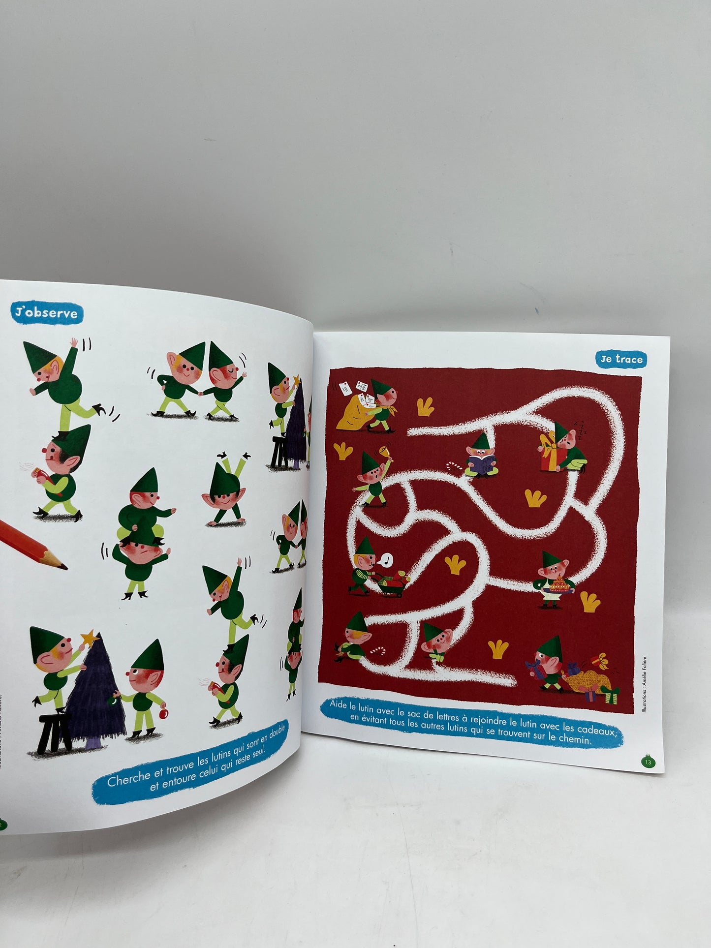 livre d’activite magazine  Pomme d’api mon cahier de jeu Noël Neuf avec ses crayons