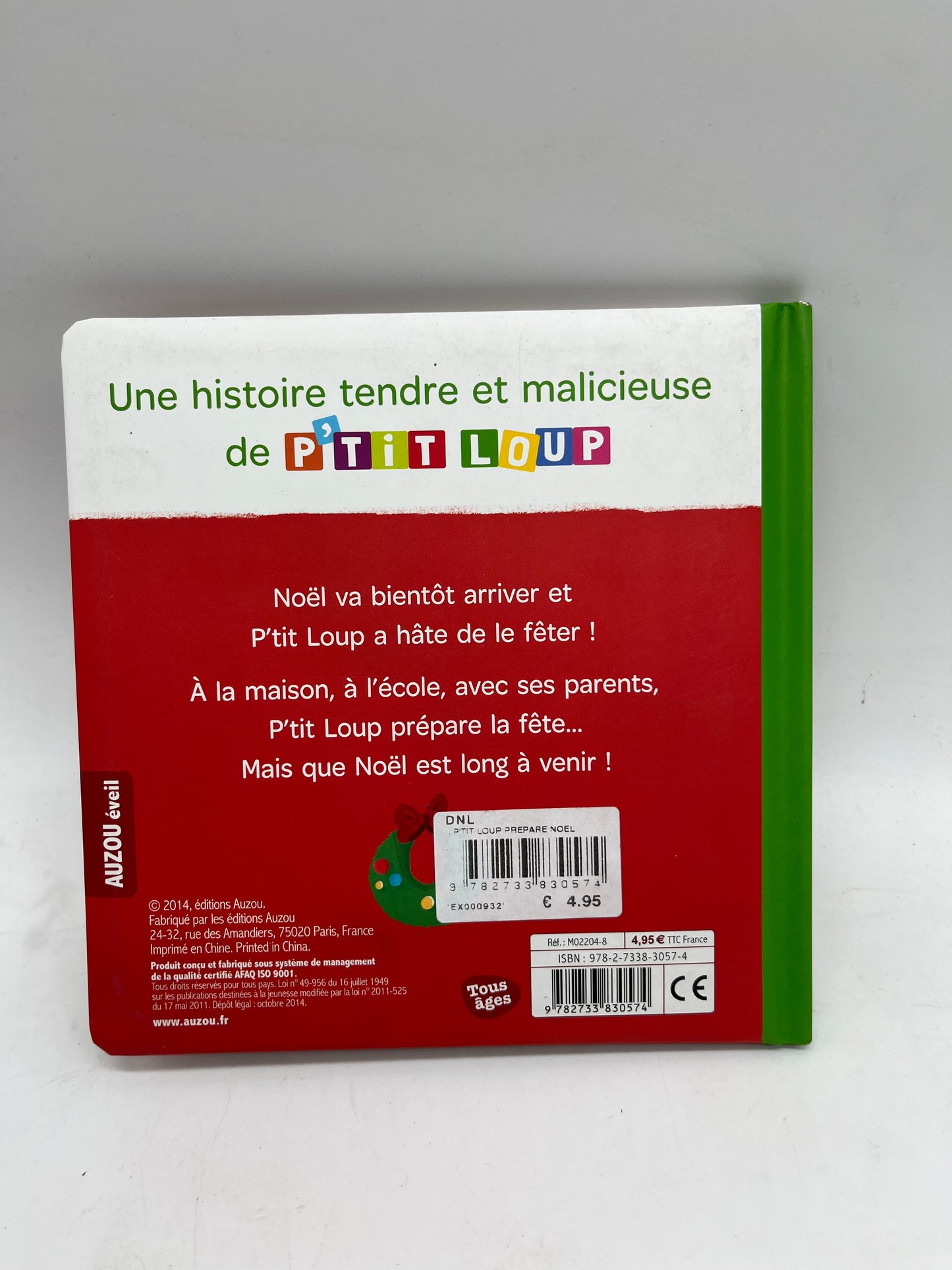 Livre P’tit Loup prépare  Noël edition Auzou Neuf