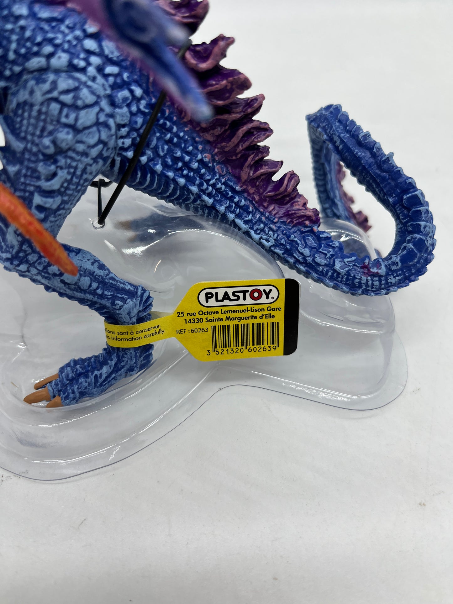 Figurine Plastoy Dragon bleu violet Neuf avec étiquette