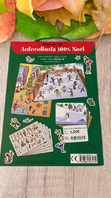 Pack de 200 stickers Max et Lili Spécial Noël Jeux activité Neuf